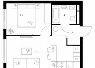 Продаю 1-ком. квартиру, 36.1 м2, Зеленоград