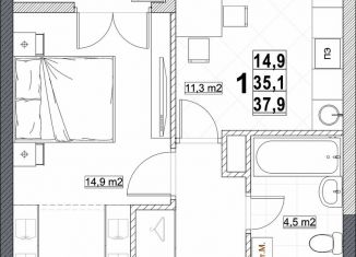 Продажа 1-ком. квартиры, 37.9 м2, Нижний Новгород, Канавинский район