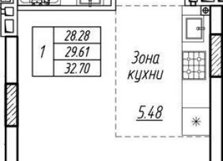 Продаю квартиру студию, 29.6 м2, Калининградская область