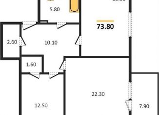 Продажа 2-ком. квартиры, 73.8 м2, Калининградская область, Тихорецкий проезд, 5