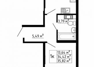 Продается 1-ком. квартира, 34.3 м2, деревня Скотное, Рождественская улица, 2