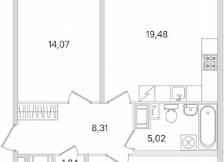 Продаю 2-ком. квартиру, 65.7 м2, городской посёлок Янино-1