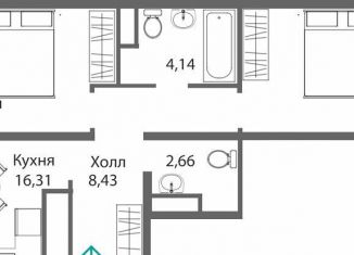 Продается 2-комнатная квартира, 57.1 м2, Симферополь